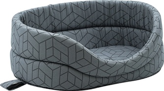 Лежанка для кошек и собак ZOOEXPRESS геометрия №3, бязь, серая (49*33*17 см)