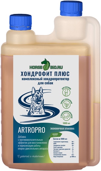 Кормовая добавка для собак крупных пород ХОНДРОФИТ ПЛЮС artropro комплексный хондропротектор (1000 мл)