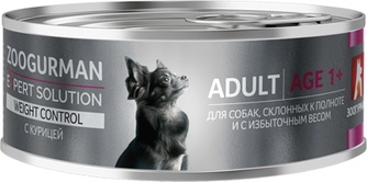 Корм влажный для собак ЗООГУРМАН Expert Solution Weight Control склонных к полноте и с избыточным весом с курицей (100 г)