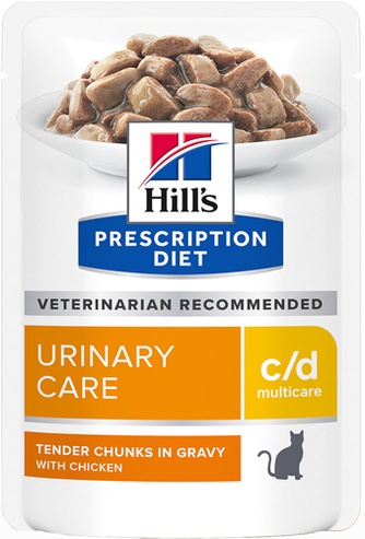 Корм влажный для кошек HILL'S Prescription Diet С/D Multicare профилактика МКБ кусочки курица в соусе (85 г)