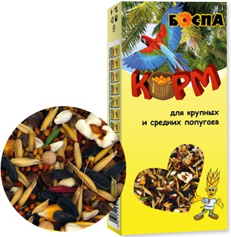 Корм для крупных и средних попугаев БОСПА (500 г)