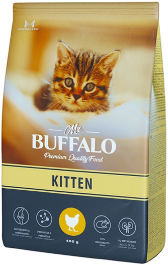 Корма сухой для котят MR. BUFFALO Kitten курица (0,4 кг)