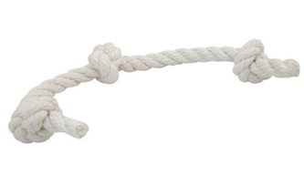 Игрушка для собак DOGLIKE Dental Knot Грейфер с 3-мя узлами малый белый