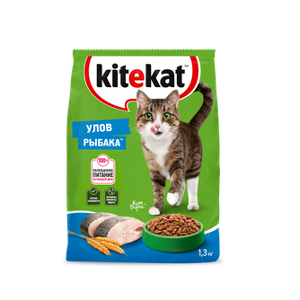 Корм сухой для кошек KITEKAT Улов рыбака (1,3 кг)