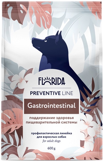 Корм сухой для собак FLORIDA Preventive Line Gastrointestinal поддержание здоровья пищеварительной системы (600 г)