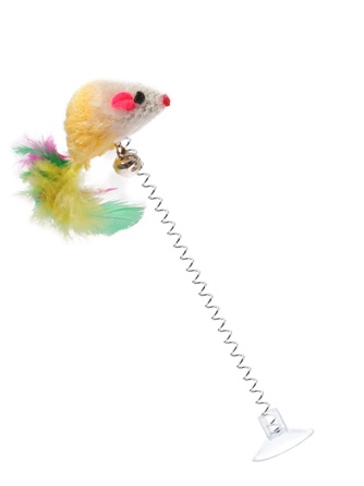 Игрушка для кошек RICH BREED Дразнилка на пружине с присоской Мышь (23 см)