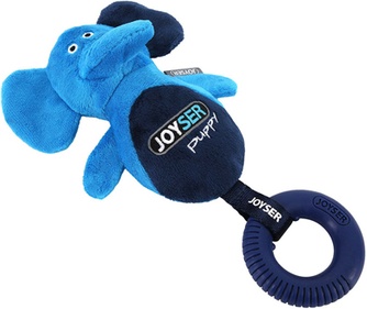 Игрушка для щенков JOYSER Puppy Слоник с кольцом, с пищалкой, голубой (S/M/21 см) Игрушка для щенков JOYSER Puppy Слоник с кольцом, с пищалкой, голубой (S/M/21 см)