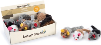 Игрушка для кошек BEEZTEES Мышь-погремушка меховая (5 см/шоубокс)