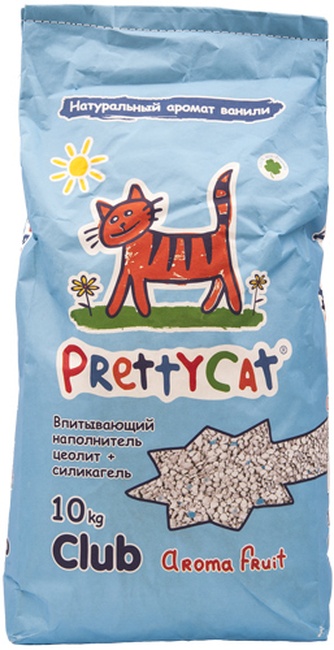 Наполнитель впитывающий бентонитовый для кошек PRETTY CAT Aroma Fruit CLUB тропические фрукты (10 кг)