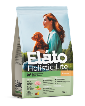 Корм сухой для щенков ELATO Holistic Lite с индейкой (500 г)