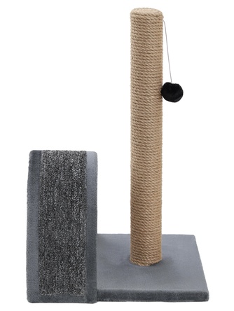 Когтеточка-столбик для кошек RICH BREED + дуга, джут, ковролин, серая (35*30*54 см)