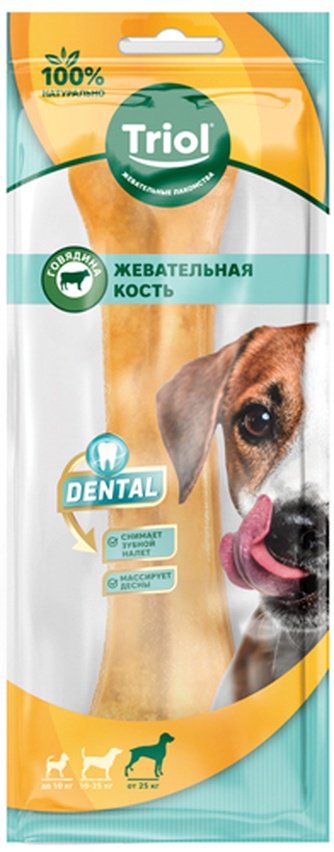 Лакомство для собак TRIOL Dental Косточка жевательная (25 см/200 г)