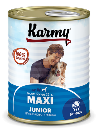 Корм влажный для щенков крупных пород KARMY Maxi Junior с ягненком (340 г)