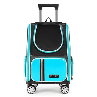 Рюкзак-переноска для собак и кошек ZOO Няня с выдвижной ручкой, синий (33x24x46 см)