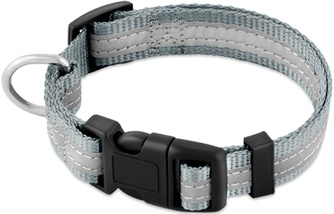 Ошейник для собак SAIVAL Standart Лайт СВ светоотражающий серый (25мм/50см)