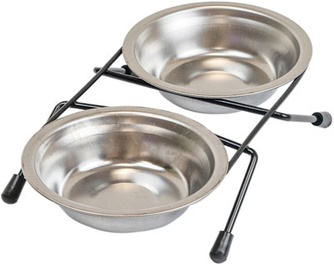 Подставка с мисками для кошек и собак ECO напольная черная (2 шт/100 мл)