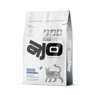 Корм сухой для кошек AJO Vet Dieta Struvite при мочекаменной болезни струвитного типа (5 кг)