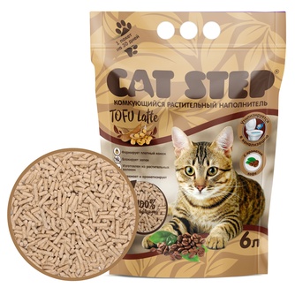 Наполнитель комкующийся растительный для кошек CAT STEP TOFU Latte (6 л)