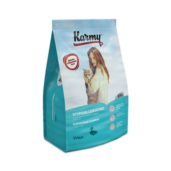 Корм сухой для взрослых кошек KARMY Hypoallergenic склонных к пищевой аллергии с уткой (400 г)