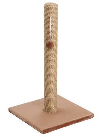 Когтеточка-столбик для кошек RICH BREED на подставке, джут, коричневый (30*30*54 см)