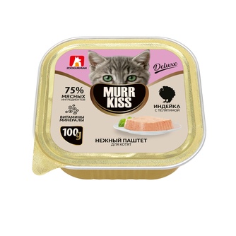 Корм влажный для котят ЗООГУРМАН Murr Kiss паштет Индейка с телятиной (100 г)