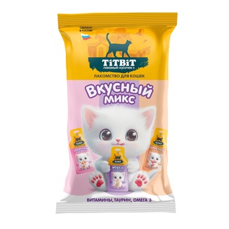 Лакомство для кошек TITBIT лакомый кусочек Вкусный микс (45 г)