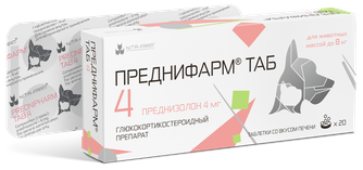 Таблетки для кошек и собак NITA-FARM Преднифарм ТАБ (4 мг/20 табл)