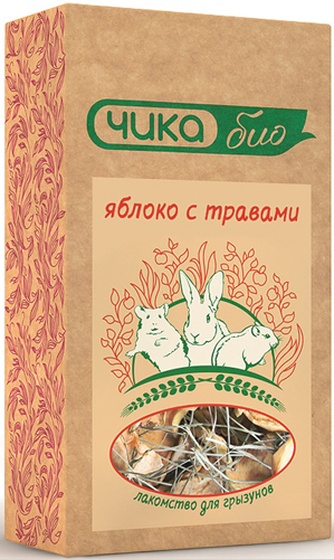 Лакомство для грызунов ЧИКА Био кусочки с яблоком с травами (35 г)