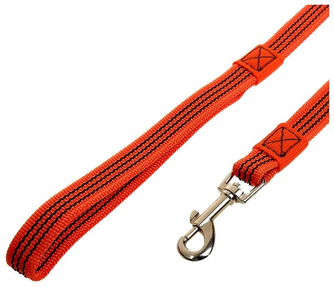 Поводок капроновый для собак ЗООНИК с латексной нитью, оранжевый (5 м*20 мм)