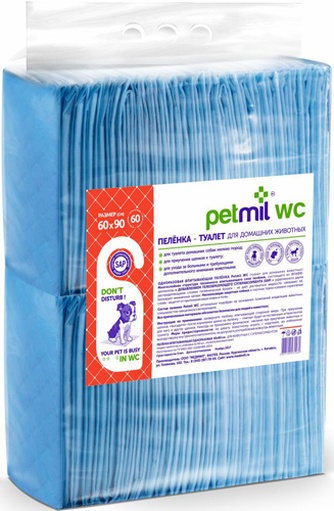 Пеленки впитывающие для собак PETMIL одноразовые (60*90*60 шт)