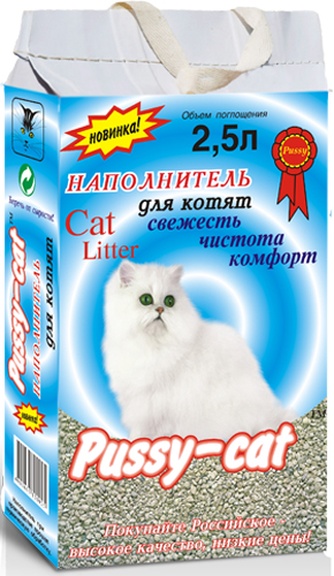 Наполнитель впитывающий цеолитовый для котят PUSSY-CAT Cat Litter Oceanic (2,5 л/1,5 кг)