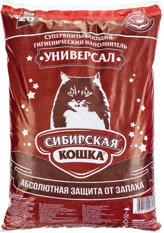 Наполнитель впитывающий диатомитовый для кошек СИБИРСКАЯ КОШКА Универсал (20 л)