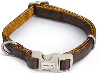 Ошейник нейлоновый для собак BEEZTEES Macleather искуственная кожа коричевный (1,5*40 см)