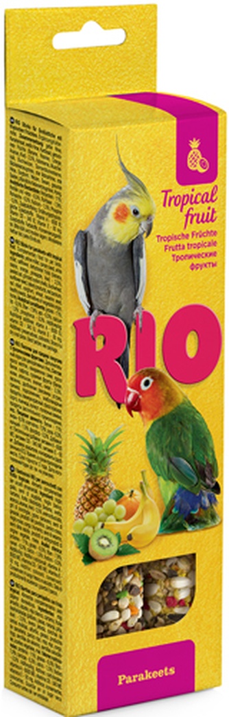Лакомство для средних попугаев RIO Палочки с Тропическими фруктами (2 шт/75 г)