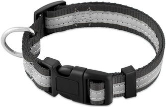 Ошейник для собак SAIVAL Standart Лайт СВ светоотражающий черный (15мм/40см)