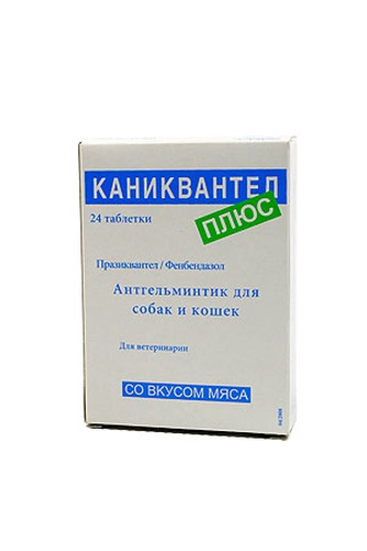 Таблетки для собак и кошек КАНИКВАНТЕЛ Плюс со вкусом мяса (24 таб)