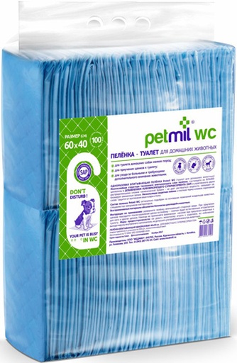 Пеленки впитывающие для собак PETMIL одноразовые (60*40*100 шт)