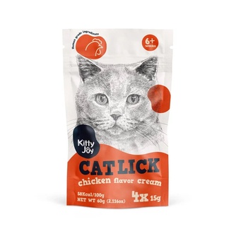 Лакомство для кошек KITTY JOY Крем-пюре с курицей (4 шт/15 г)