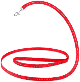 Поводок для собак SAIVAL Рефлекс светоотражающий красный (12мм/1,2м)
