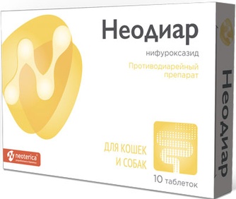Таблетки для кошек и собак NEOTERICA Неодинар противодиарейные (10 таб)