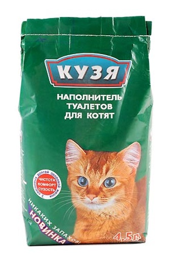 Наполнитель впитывающий бентонитовый для котят КУЗЯ (4,5 л/2,8 кг)